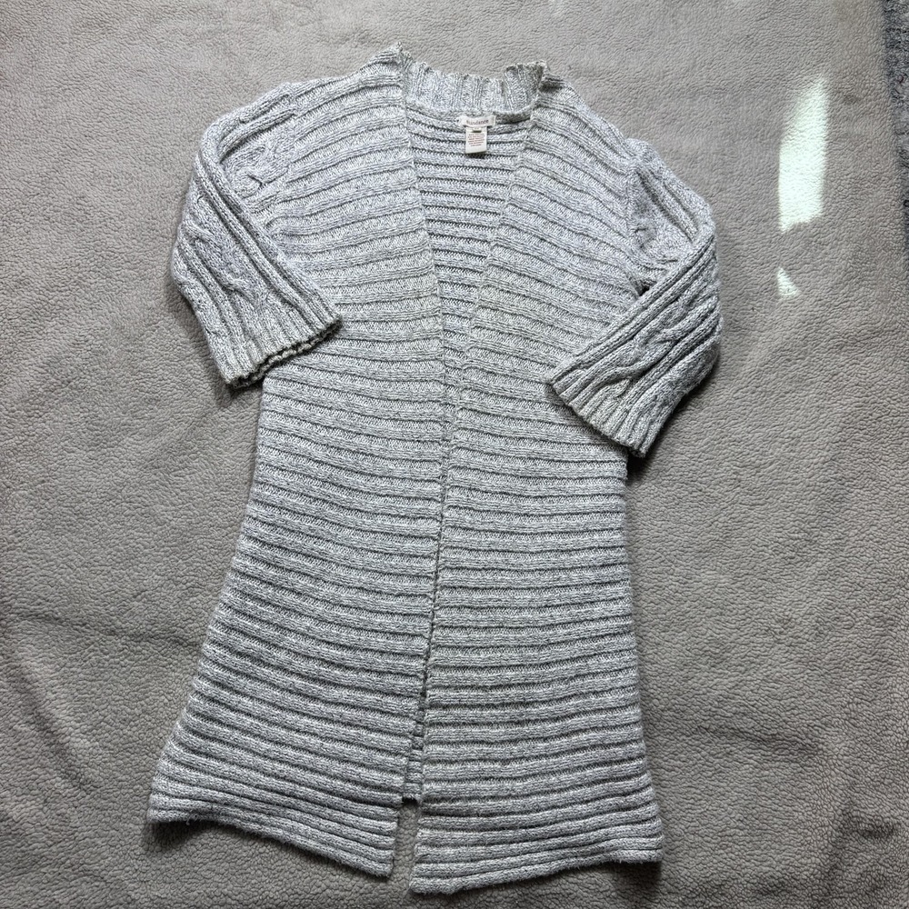 Sundance‎ Sweater Womens Extra Small Gray Open Front Cable Knit Cardigan Ribbed